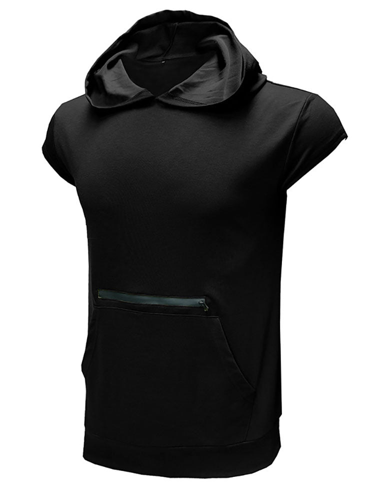 Mens Short Sleeve Hooded Pullovers