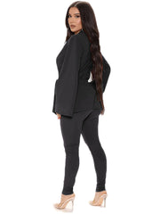 Two Piece Bell Sleeve & Bodycon Pants Suits