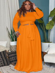 Plus Size Two Piece Wrap Top & Maxi Dresses