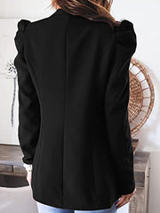 Puff Sleeve Lapel Open Front Blazers