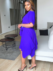 Off The Shoulder Asymmetrical Hem Dresses