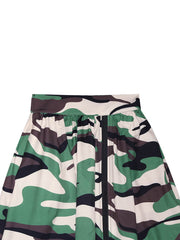 High Waist Camouflage Print Split Maxi Skirts