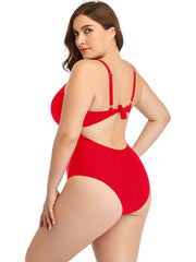 Plus Size Spaghetti Straps Backless Swimsuit