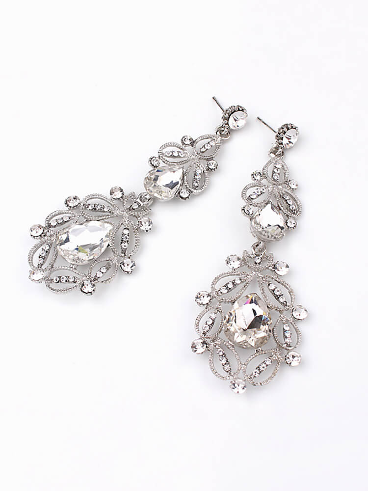 Rhinestone Hollow Out Patchwork Earrings