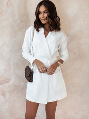 Long Sleeve Elastic Waist Mini Blazers Dresses