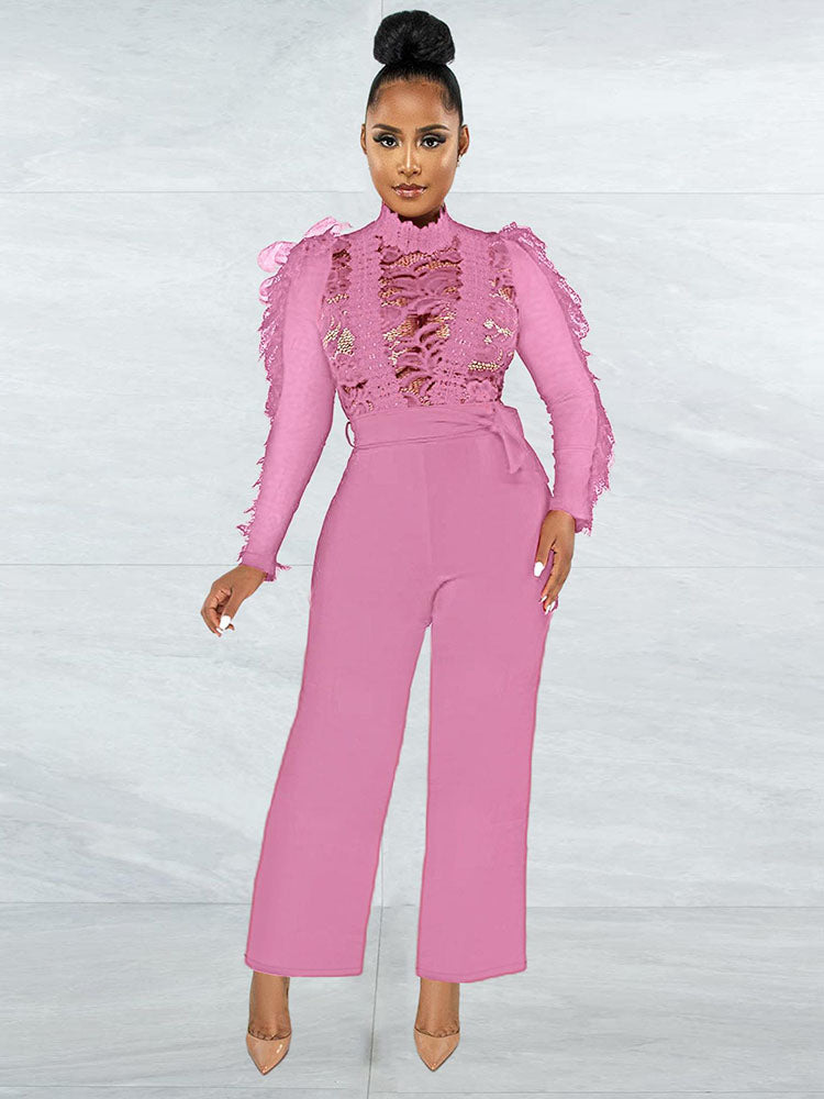 One Piece Lace Long Sleeve Jumpsuits