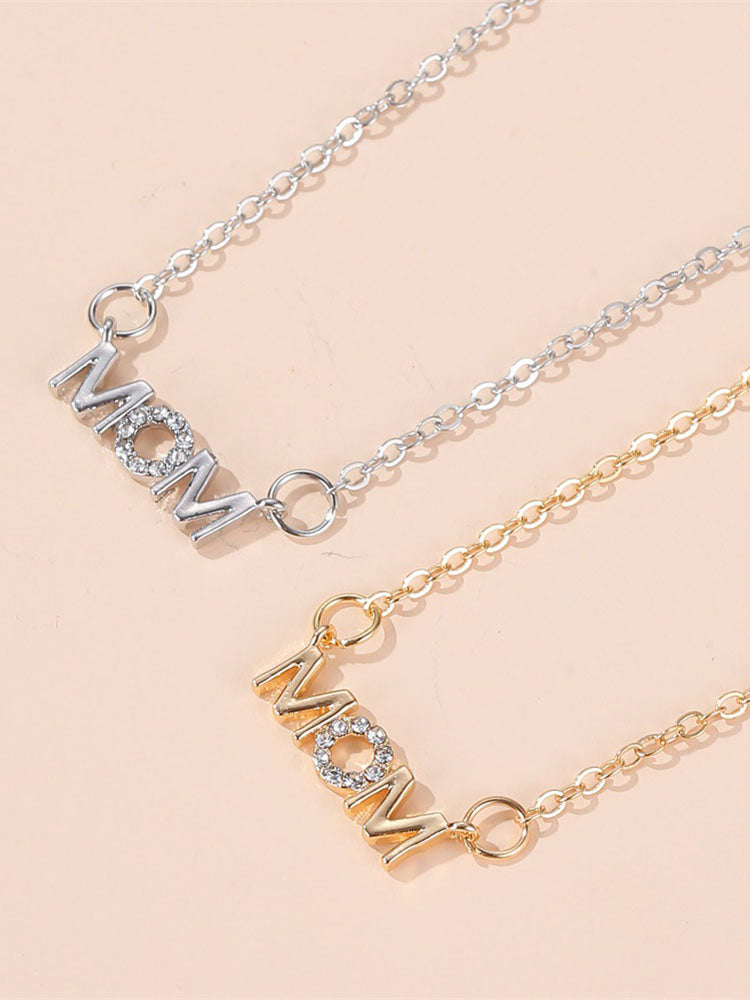 Rhinestone Mom Chain Necklaces