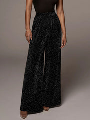 Loose Glitter Wide Leg Long Pants