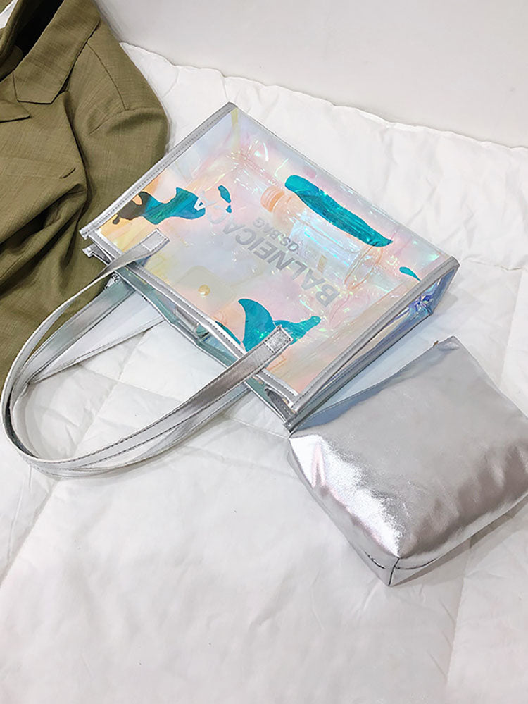 Transparent Laser Beach Tote Bag