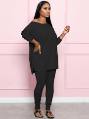 Two Pieces Long Sleeve Tops & Bodycon Pants