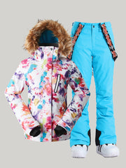 Camo Ski Suit Snowboard Jacket And Pants Set