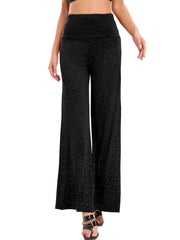 Rhinestones Wide Leg Long Pants