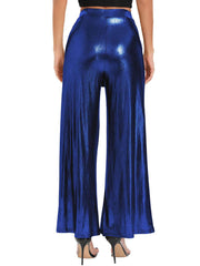 Tie Up Bronzing Wide Leg Long Pants