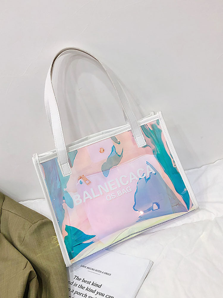 Transparent Laser Beach Tote Bag