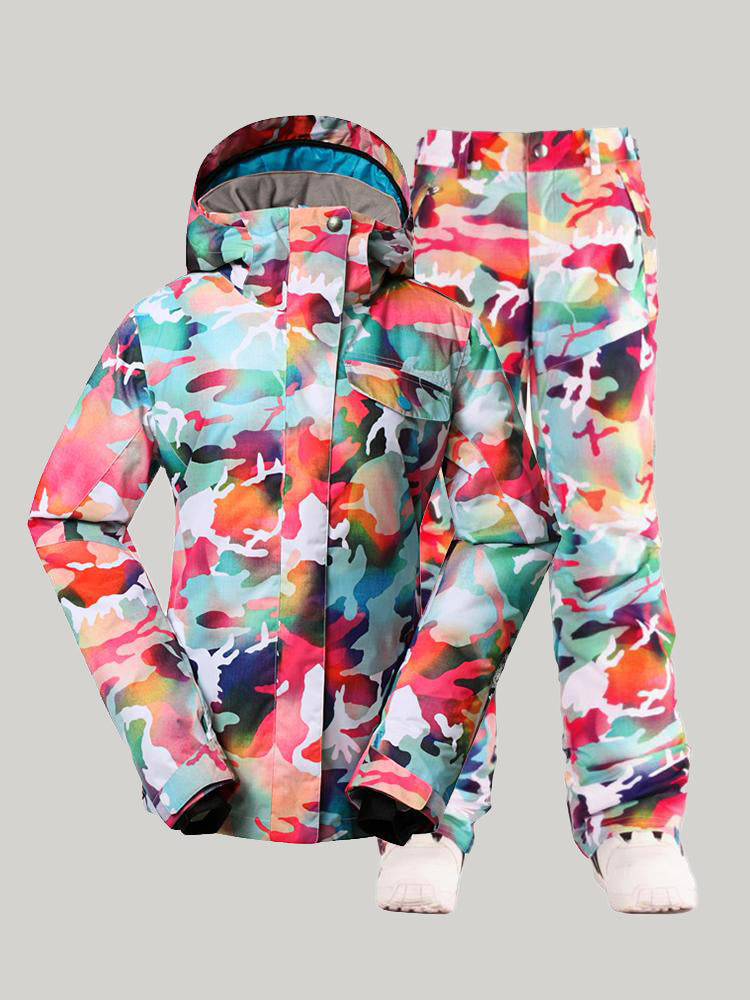 Ski Suits Camo Snowboard Jacket Pants Sets