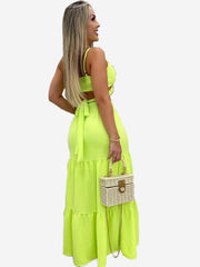 Spaghetti Strap High Waist Flared Maxi Skirt Set