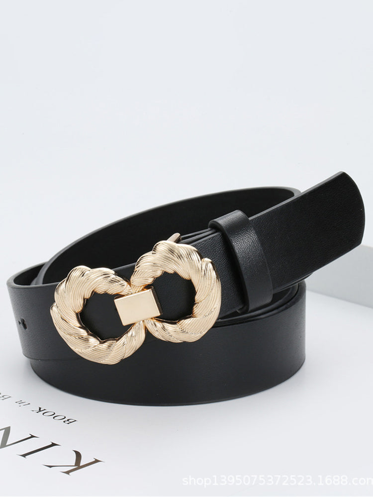 Minimalist Twisted Double Ring Buckle Belts