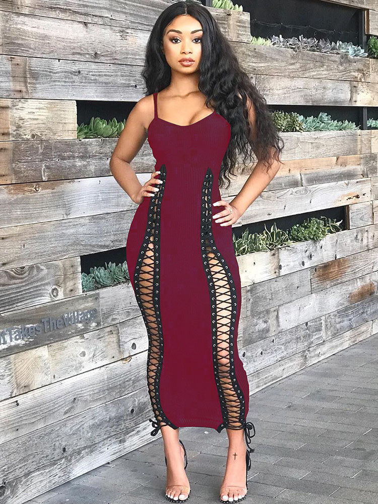 Sleeveless Tie Up Maxi Dresses