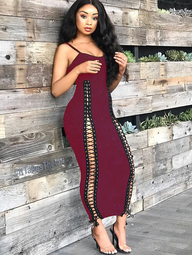 Sleeveless Tie Up Maxi Dresses