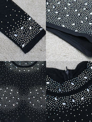 Rhinestone Long Sleeve Bodycon Jumpsuits