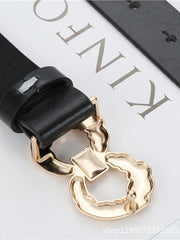 Minimalist Twisted Double Ring Buckle Belts