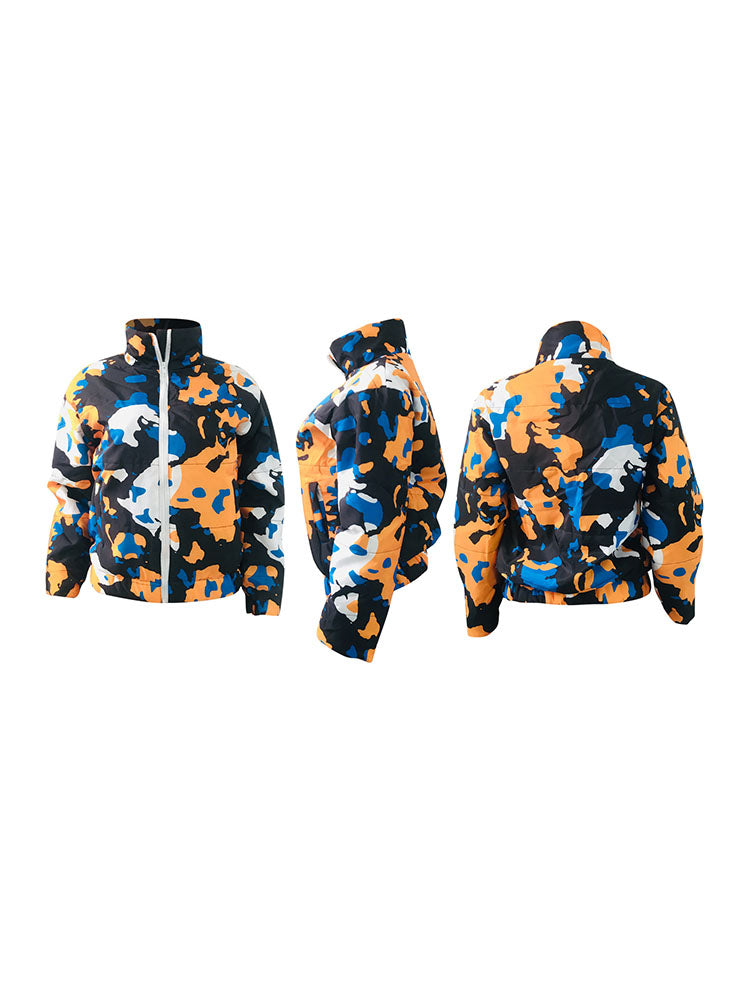 Long Sleeves Printed Zipper Coats