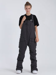 Dark Grey Overalls Snowboard Ski Bibs Pants