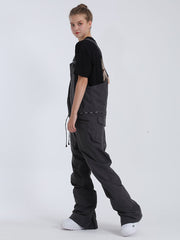 Dark Grey Overalls Snowboard Ski Bibs Pants