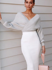 Long Sleeve Off Shoulder Crop Tops