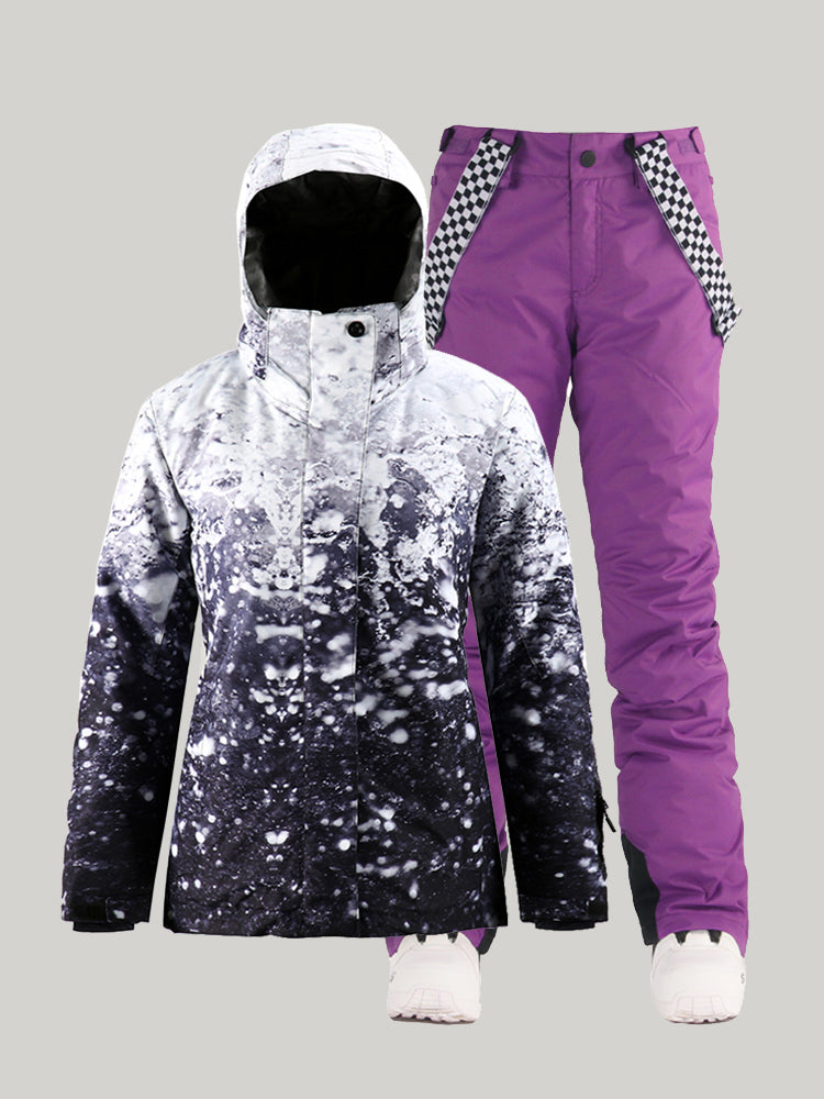 Mountain Freeze Colorful Print Waterproof Winter Snowboard Suit