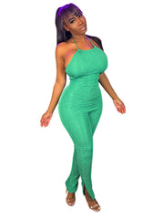 Halter Backless Crisscross Bodycon Roompers