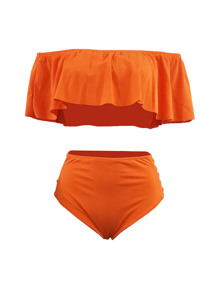 Two Piece Off Shoulder Tops & Brief Swimsuits