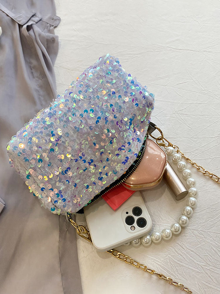 Pearl Sequins Glitter Crossbody Bags