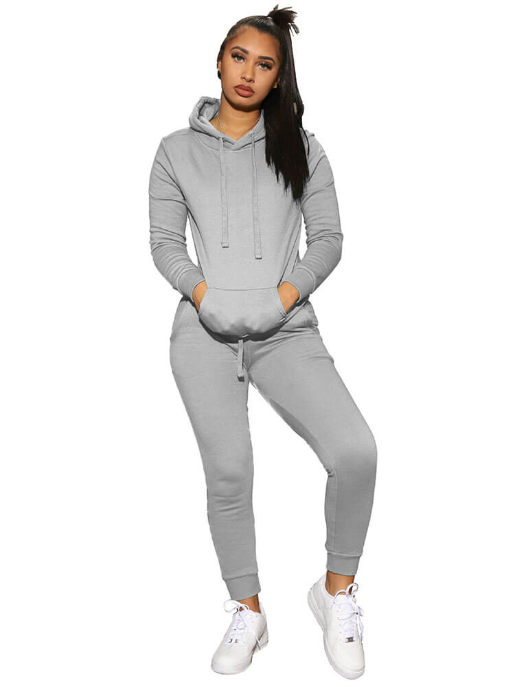 Two Piece Hooded Sweatshirt Long Pants Set