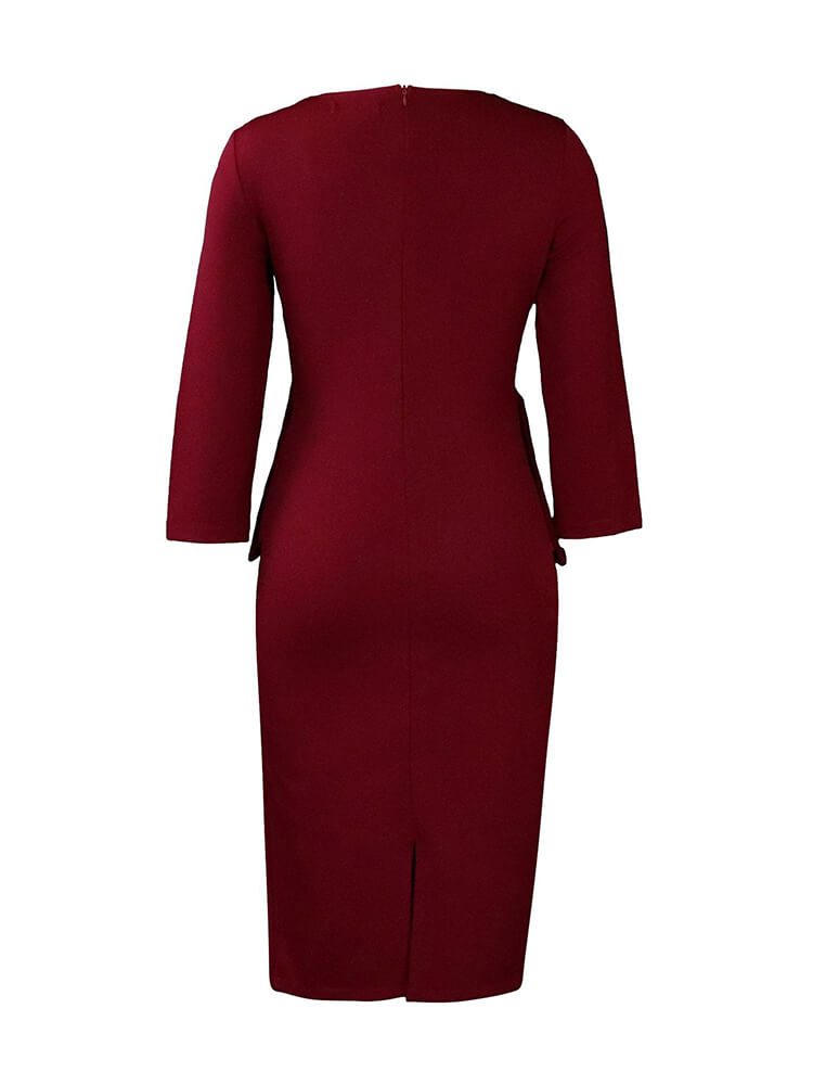 Square Neck Half Sleeve Midi Dresses