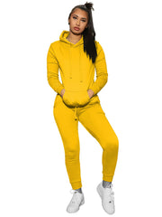 Two Piece Hooded Sweatshirt Long Pants Set