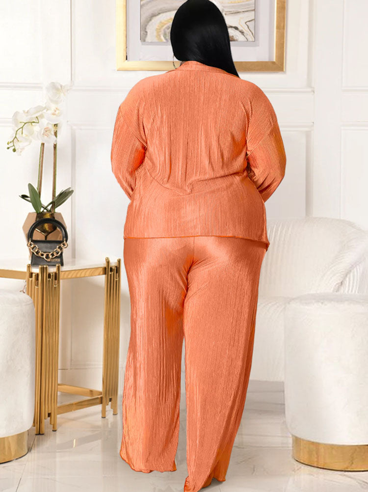 Plus Size Three Piece Cardigan Pant Suits