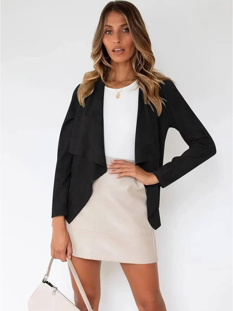 Open Front Lapel Shirt Jacket