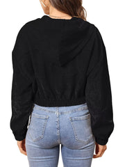 Corduroy Long Sleeve Crop Jackets