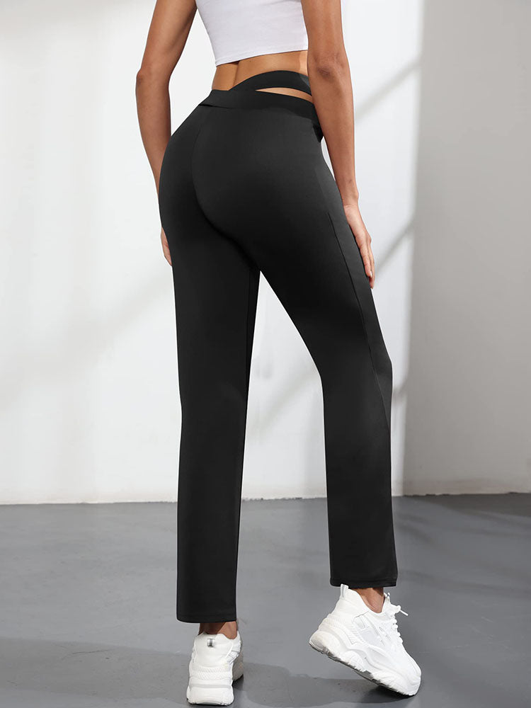 Elastic High Waist Long Pants