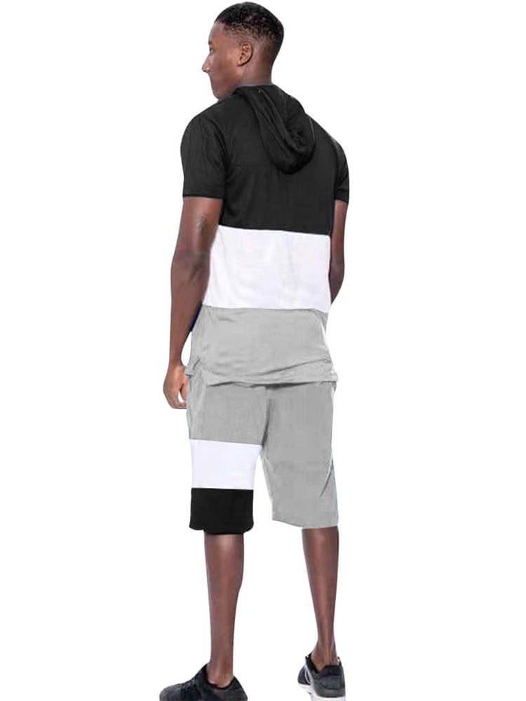 Mens Color Block Two Pieces Shorts Set