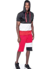 Mens Color Block Two Pieces Shorts Set