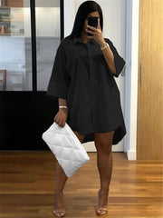 Casual Loose Button Down Shirt Dress