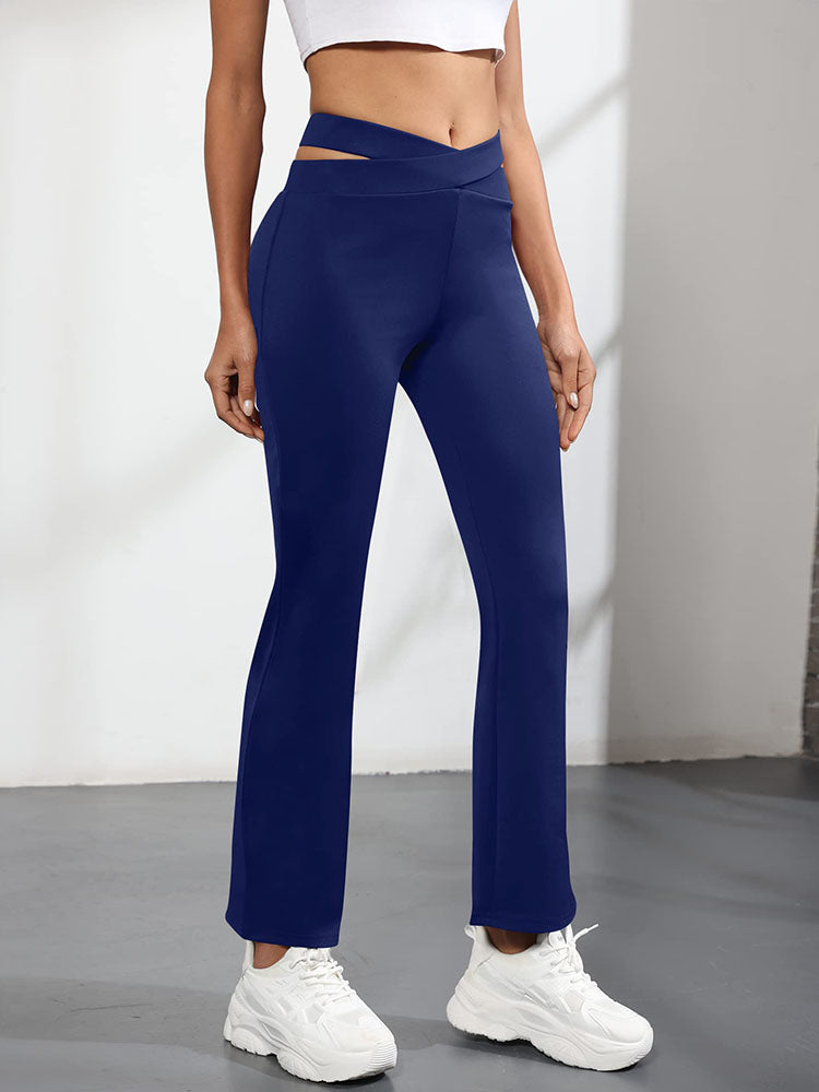 Elastic High Waist Long Pants