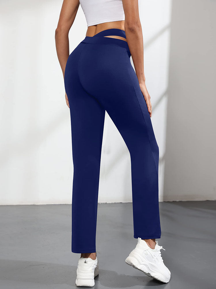 Elastic High Waist Long Pants