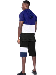 Mens Color Block Two Pieces Shorts Set