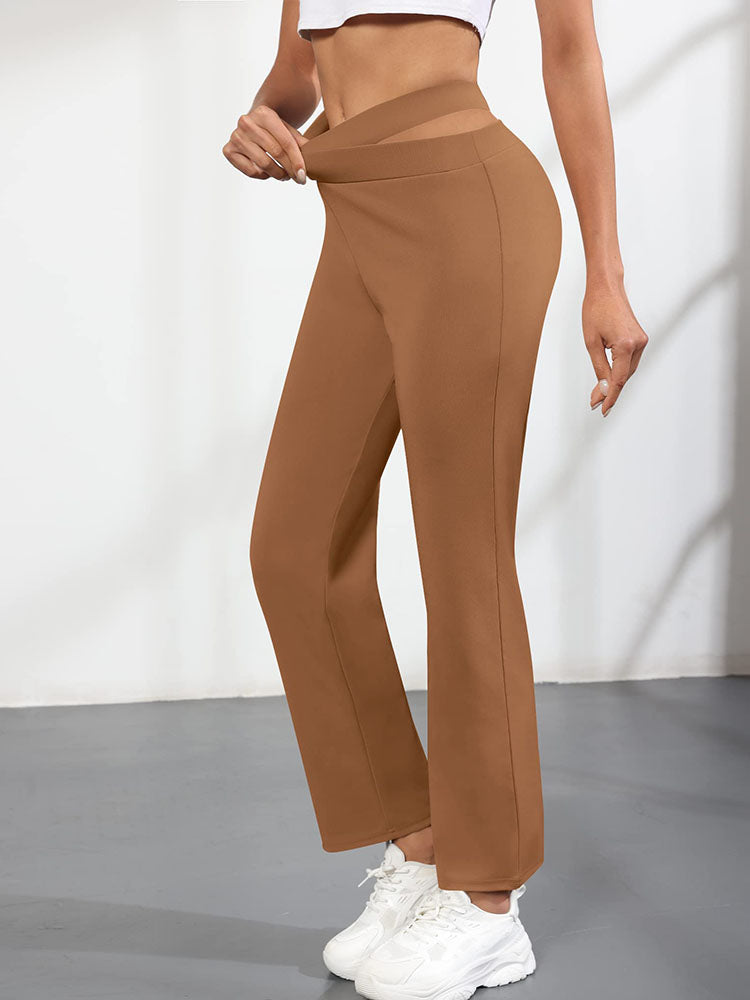 Elastic High Waist Long Pants