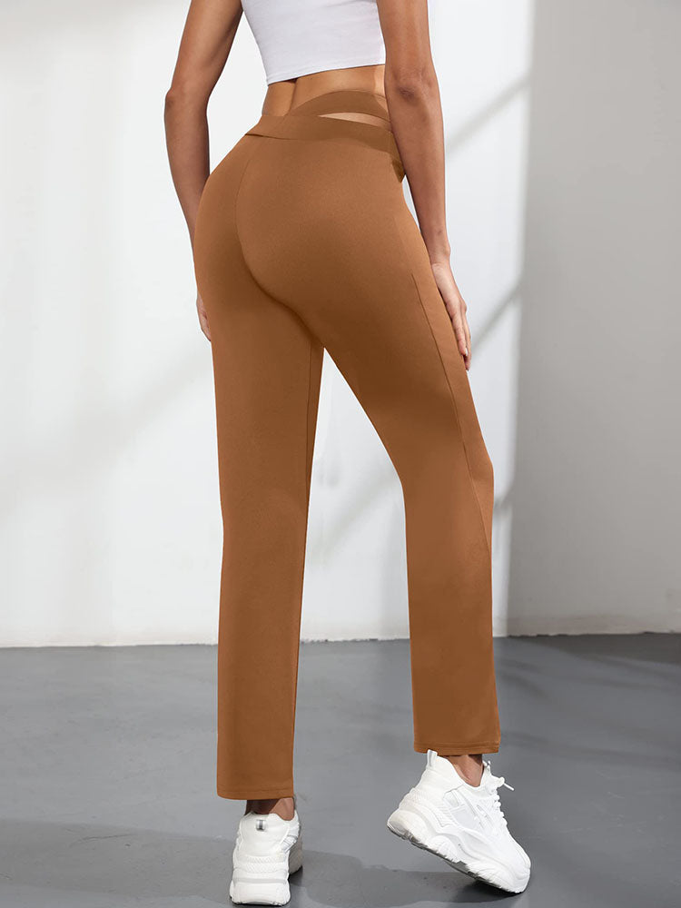 Elastic High Waist Long Pants