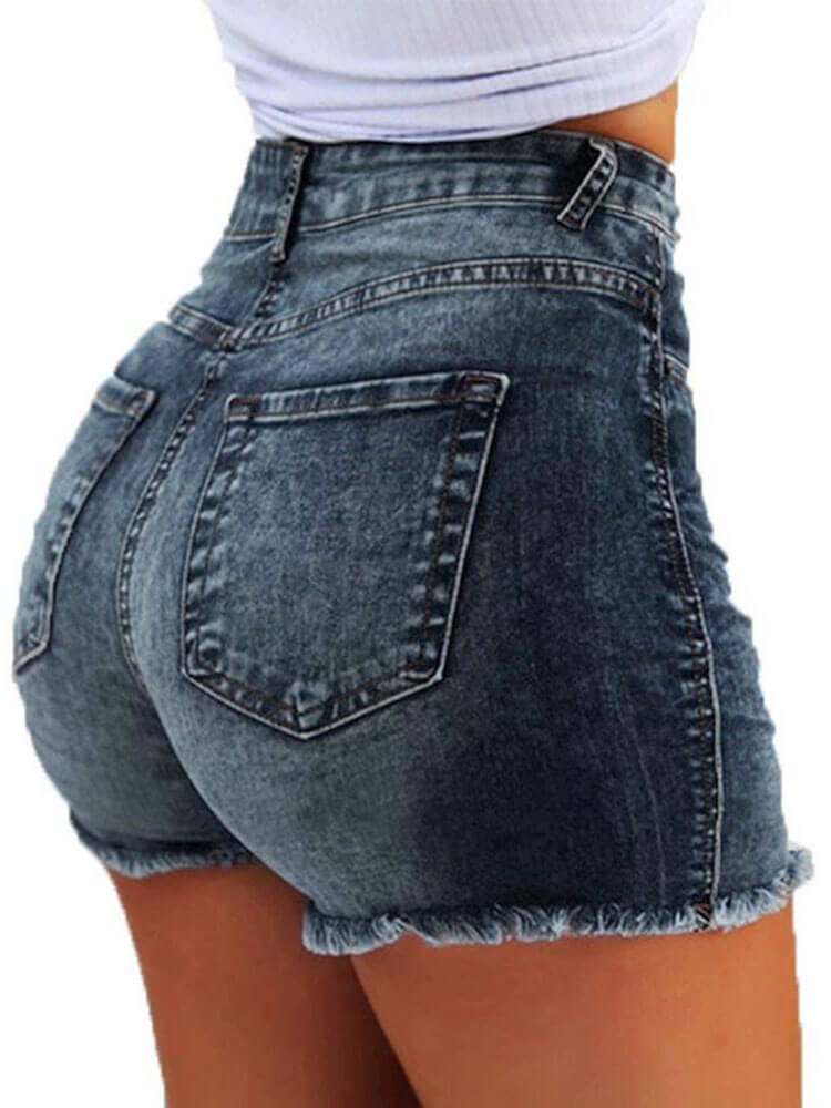 High Waist Skinny Denim Shorts