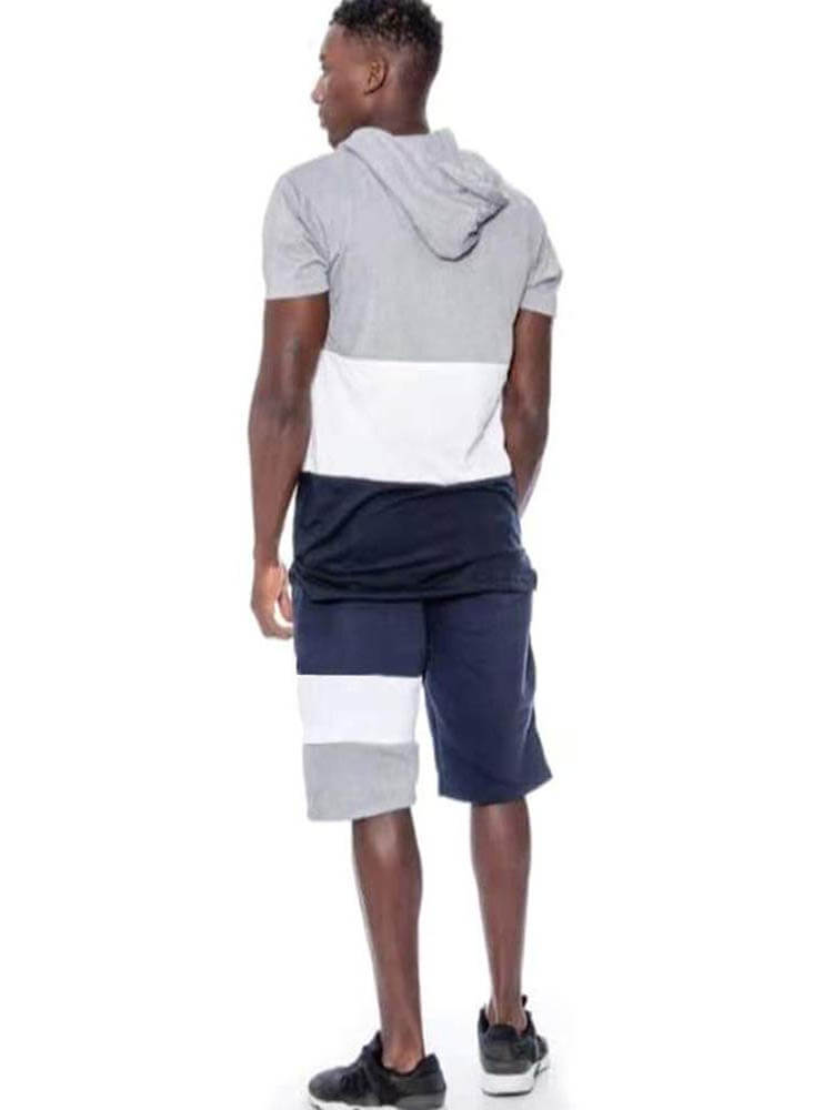 Mens Color Block Two Pieces Shorts Set